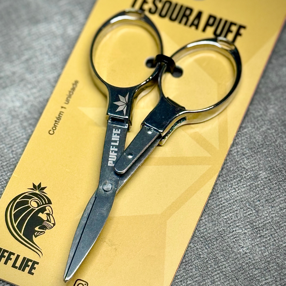 Tesoura de Metal Puff Life - Prata