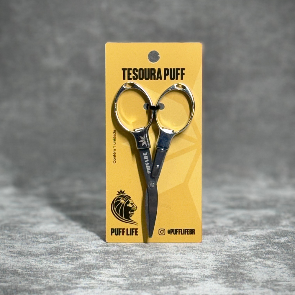 Tesoura de Metal Puff Life - Prata