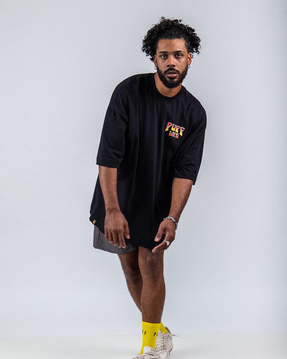 Puff Life Oversized T-Shirt - Safari Black