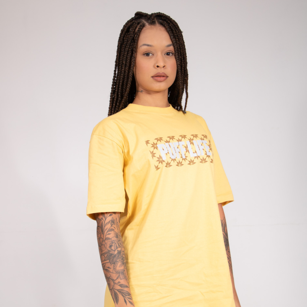 Camiseta Puff Logo Box - Amarela