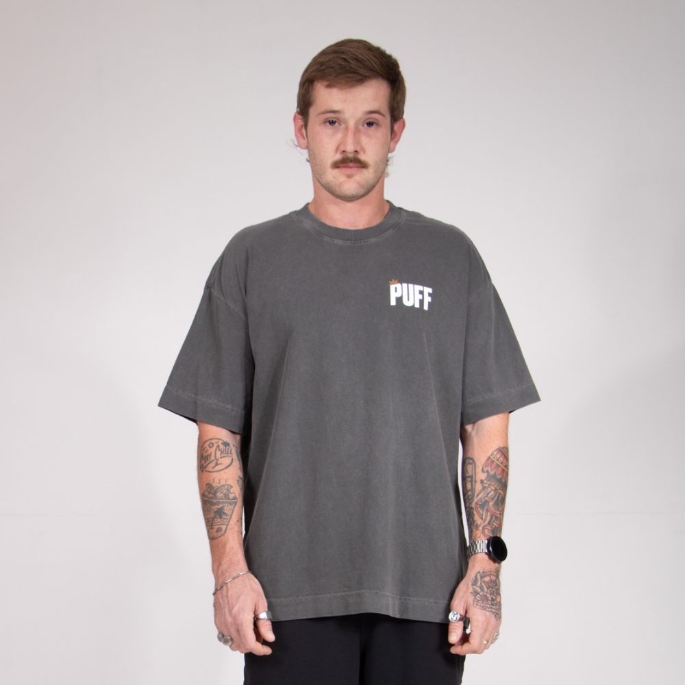 Camiseta Puff Logo Brand - Chumbo