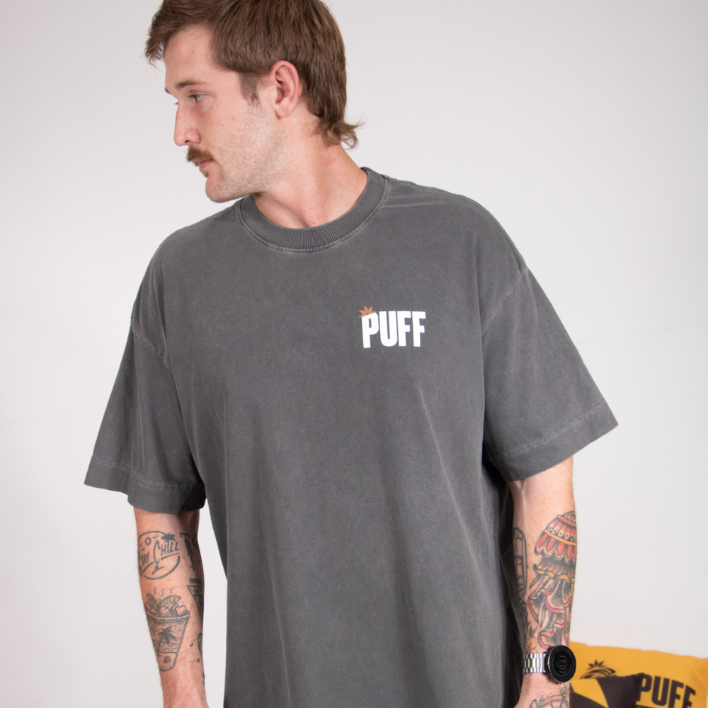 Camiseta Puff Logo Brand - Chumbo