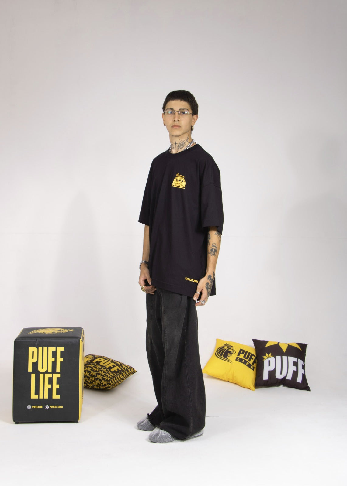 Camiseta Puff Kombi - Preta