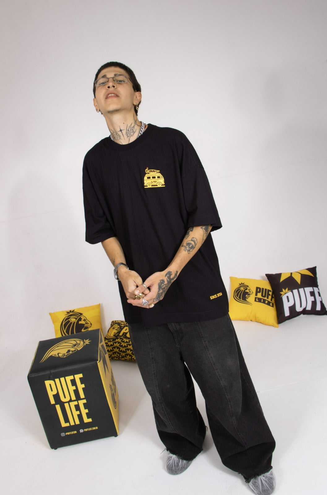 Camiseta Puff Kombi - Preta