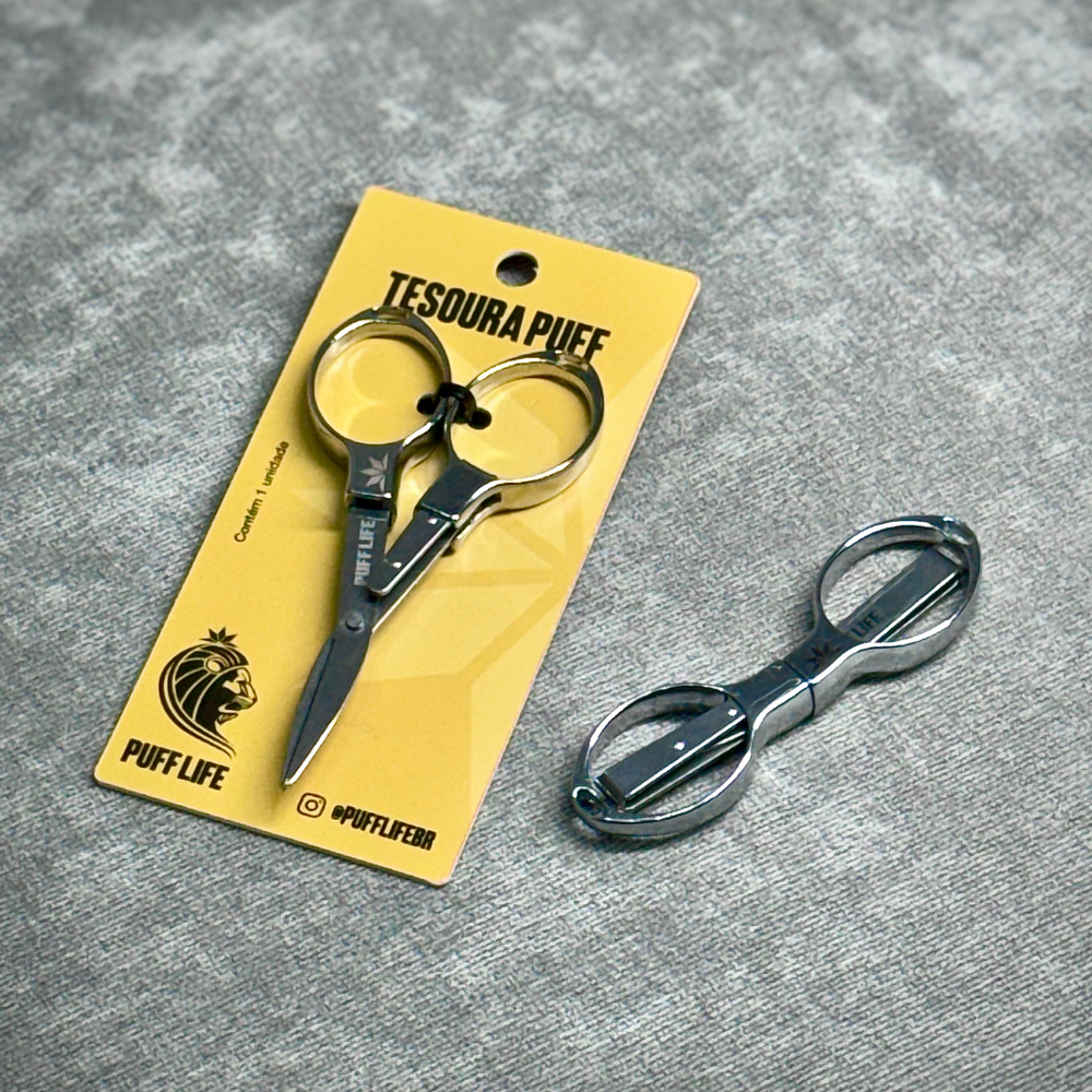 Tesoura de Metal Puff Life - Prata